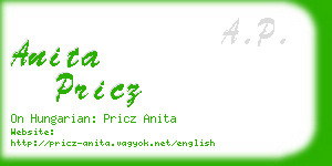 anita pricz business card